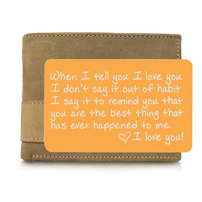 Engraved When i Tell You i Love You Metal Card Wallet Card