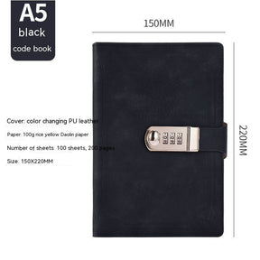 A5 Retro Codebook Journal With Lock